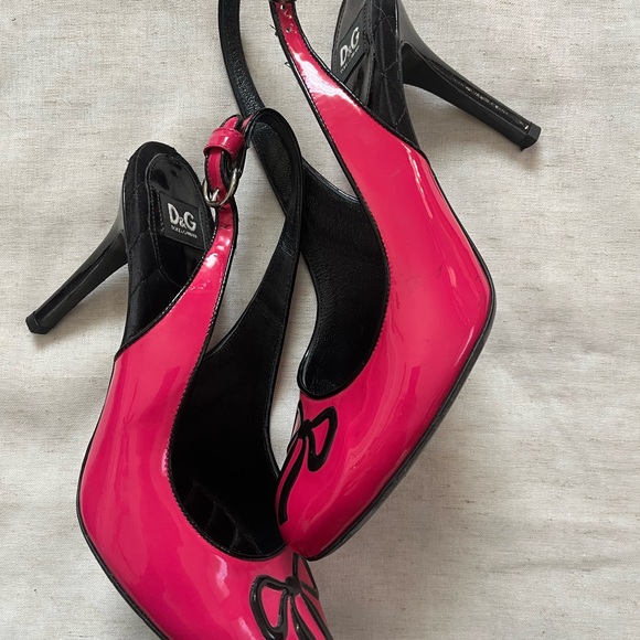 Dolce and Gabbana Y2K Pink Bow Slingback Heels - Picture 4 of 7
